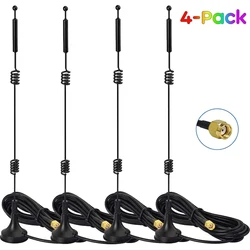 Long Range Wifi Antenna Extension Cable (4-Pack), 10dbi WiFi Booster Antenna with Magnetic Base for IP Camera Wireless Extender