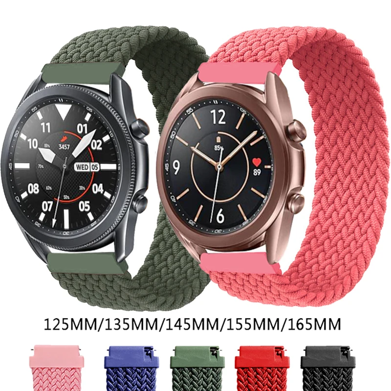 

Fabric Braided Solo Loop Strap For Samsung Galaxy Watch 3 45MM 41MM 42MM 46MM/Active 2 Smart Bracelet Nylon Elastic For Gear S3