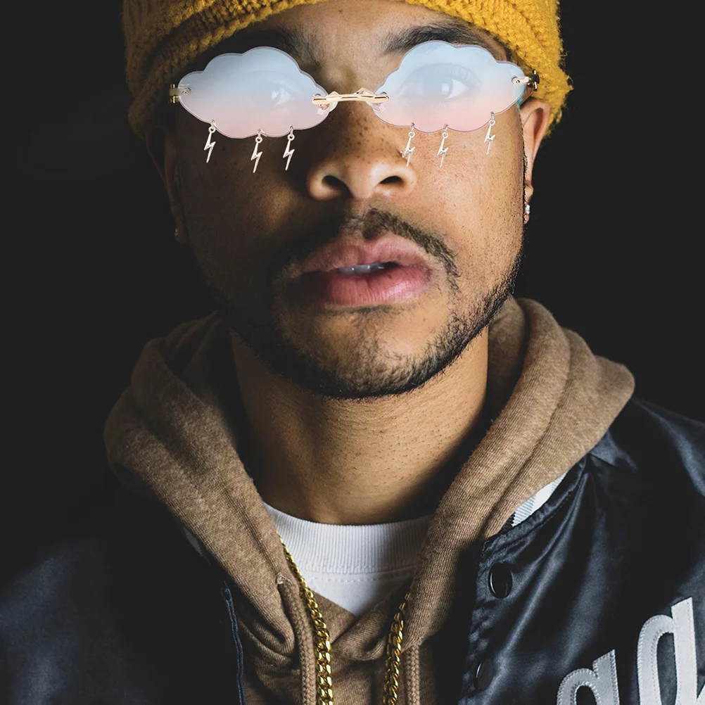 زوجان من نظارات الشمس على شكل سحابة خفيفة الوزن بدون إطار لحفلات الشاطئ والعطلات والصور النظارات الشمسية العصرية للنساء #2