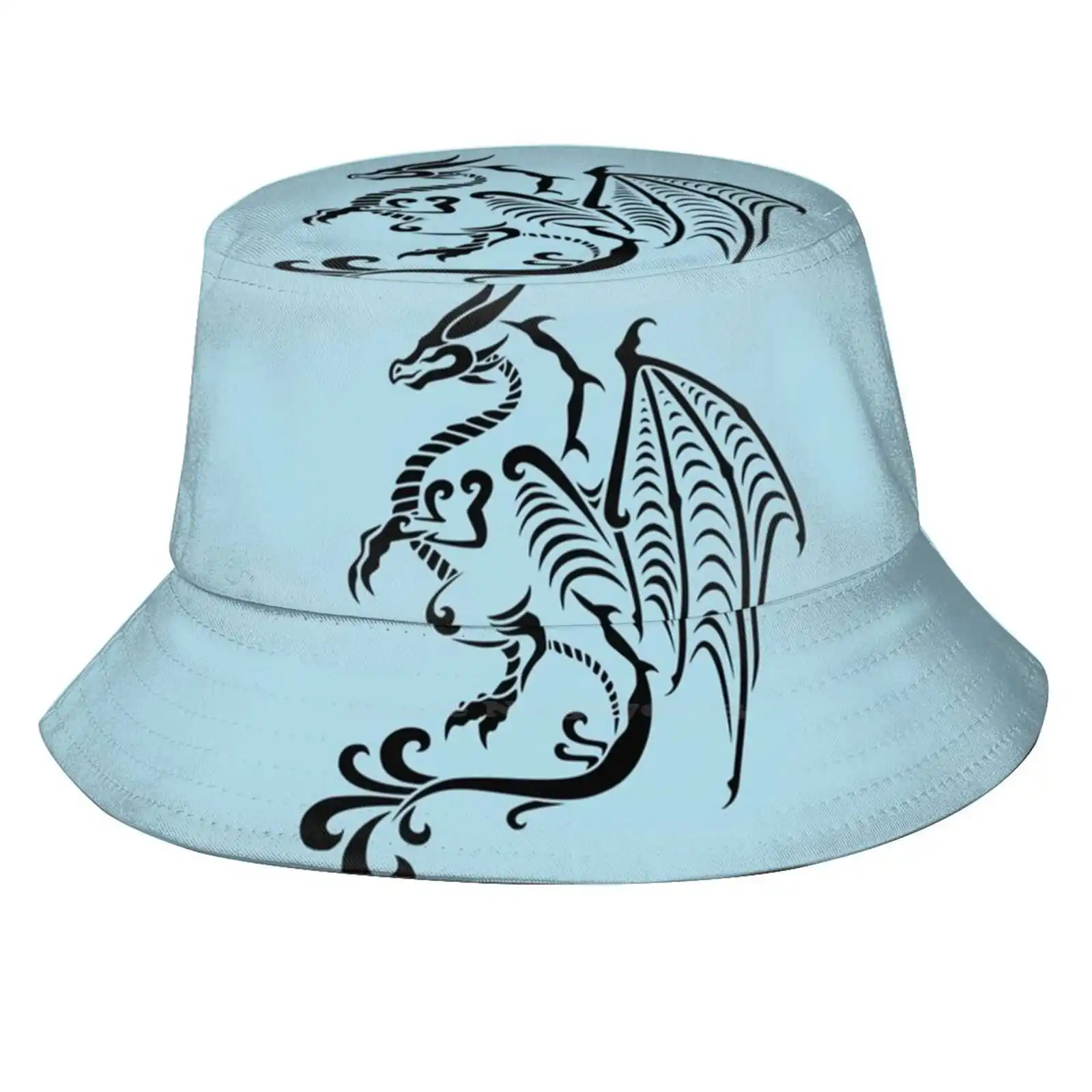 Color Art Black Dragon Flat Top Breathable Bucket Hats Magnet Dragon Skin Dragon Desk Mats Dragon Mouse Dragon Laptop Dragon