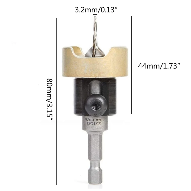 82 Degree Woodworking Countersink Drill Bit Carbide Tipped with Adjustable Depth Stop Woodworking Countersink Drill Bit