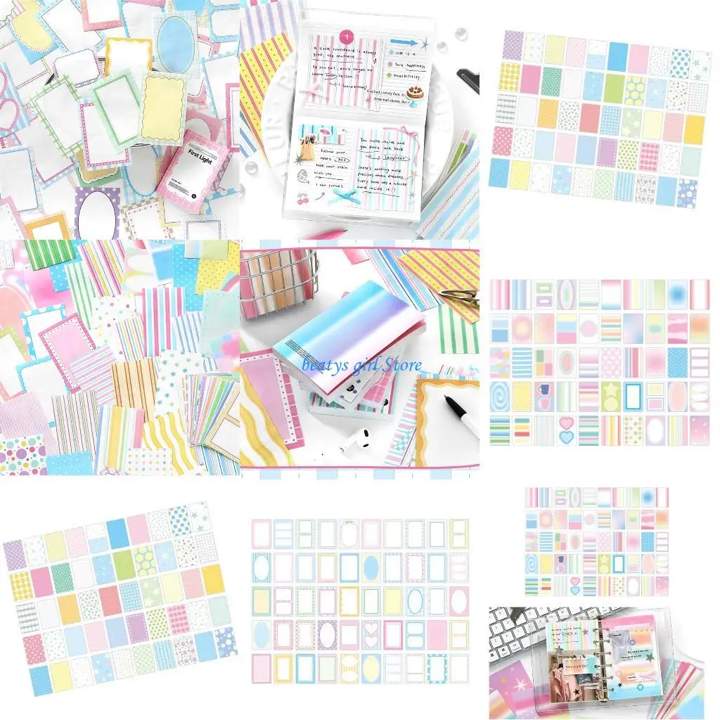 C7AB 100 hojas papel decorativo, libretas portátiles, hojas notas para tomar notas