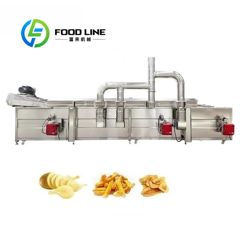 Low Oil Consumption Commercial Continuous Frying Machine Intelligent Oil Level Sensor Auto Supplements Oil To Reduce Manual Work