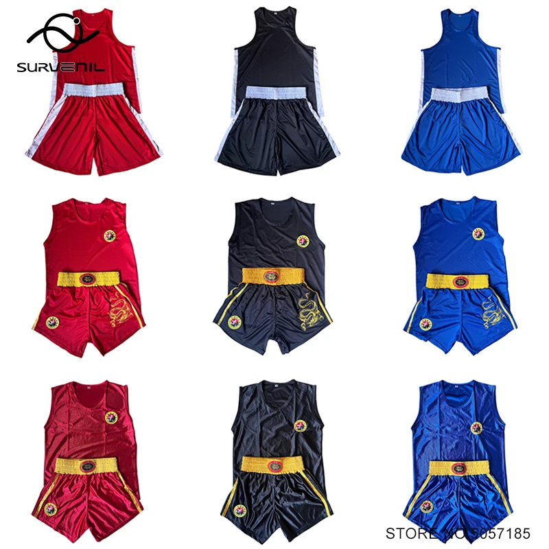 

Muay Thai Shorts Quick Dry Boxing Clothes Men Women Kids Sanda Wushu Uniform Gym Martial Arts MMA Suit Boxing Shorts and Vest