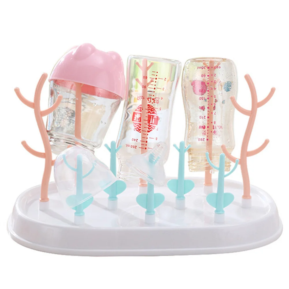 

Сушилка для детских бутылочек Премиум Съемный держатель для колышков Экологичный полипропиленовый материал Подставка для детских бутылочек Органайзер Поднос для слива Маленький