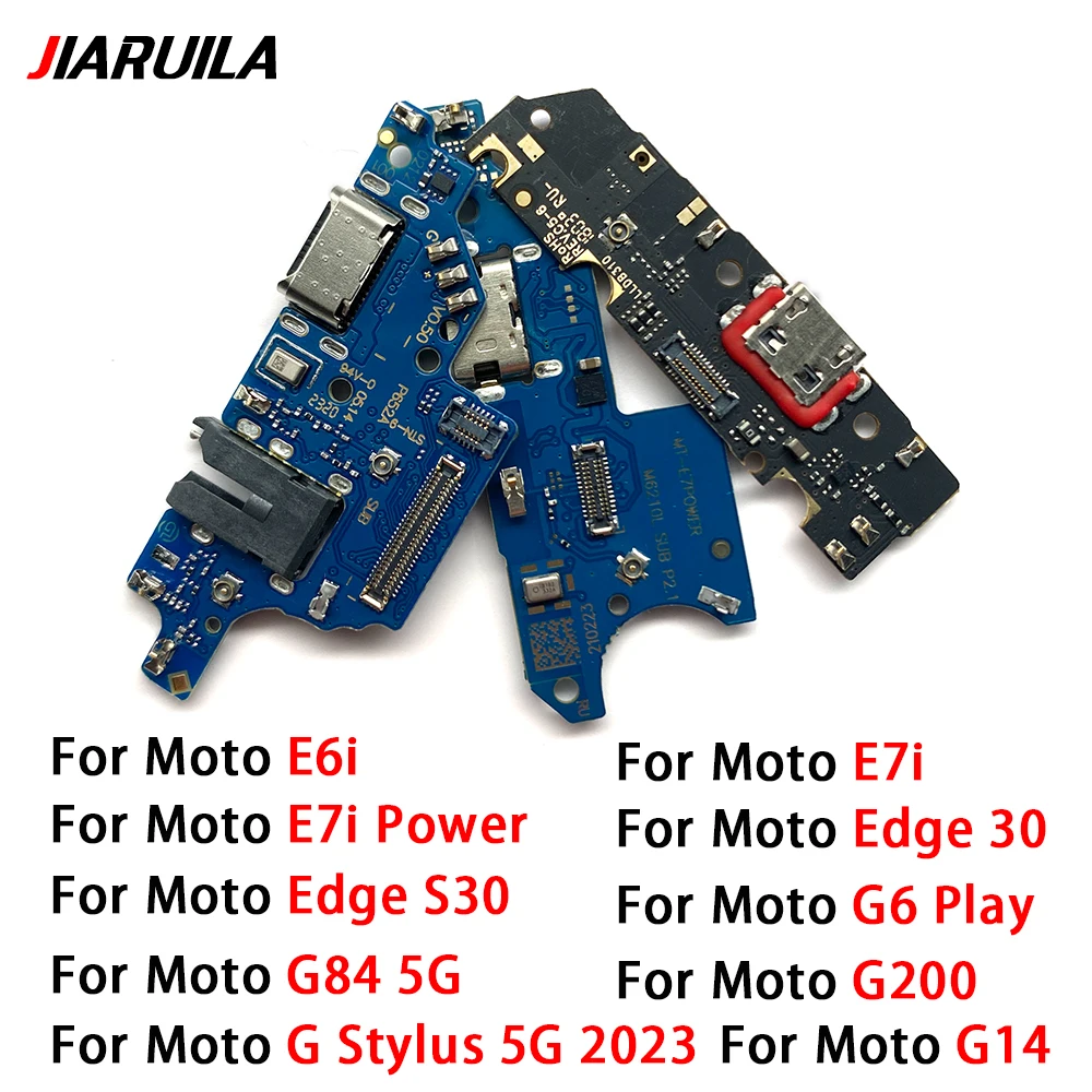 For Moto G14 G84 5G G200 E6i E7i Power Edge 30 S30 G Stylus 5G 2023 G6 Play USB Charging Port Dock Plug Socket Jack Connector