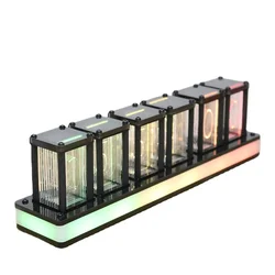 Led Table Clock Digital Silent Desktop RGB Diy Glow Tube Clock Creative Electronic Watch office Table Decoration and Accessories