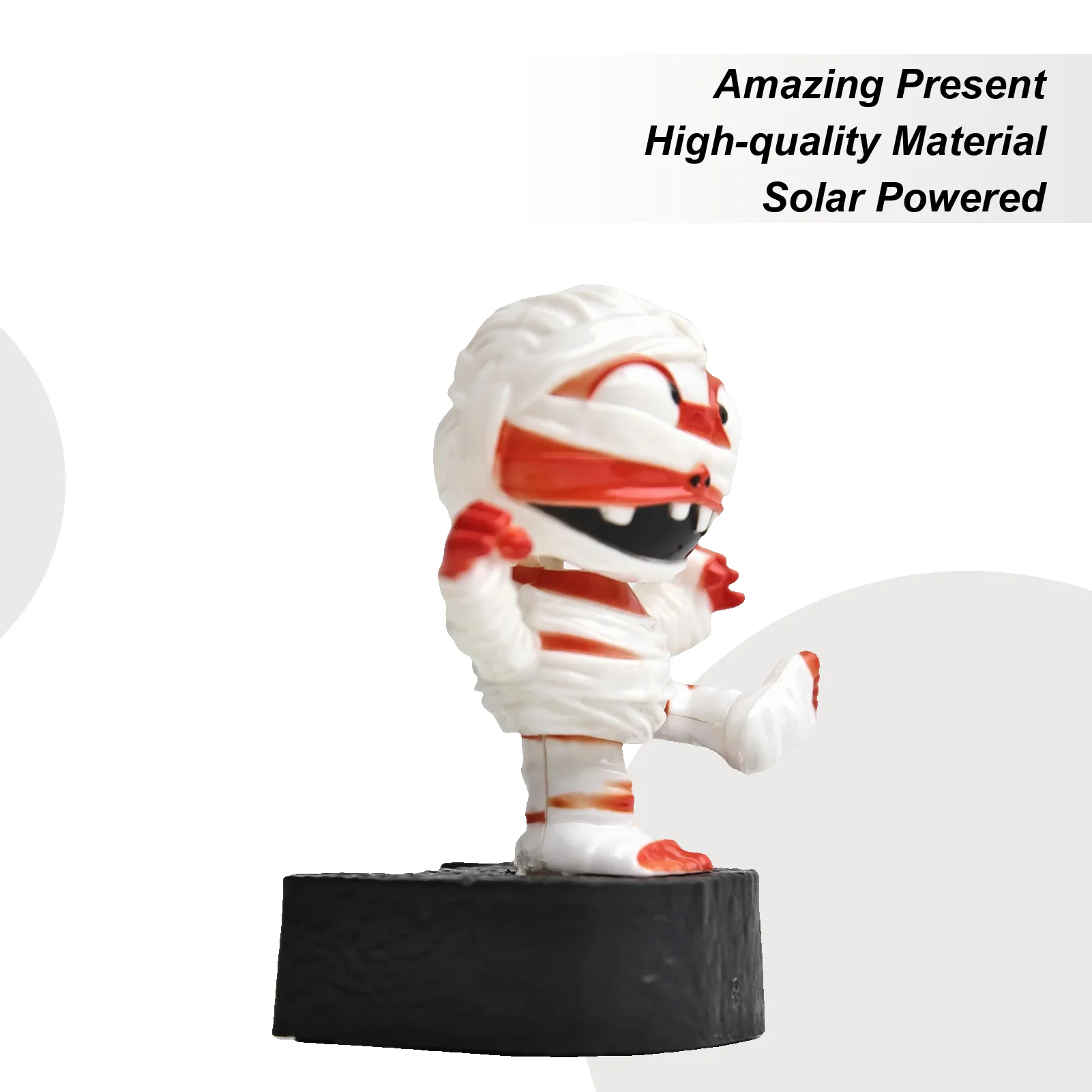 

Solar Power Car Dashboard Decorations Shaking Head Mummy Dashboard Figures Solar Powered Funny Small Figurine For Halloween