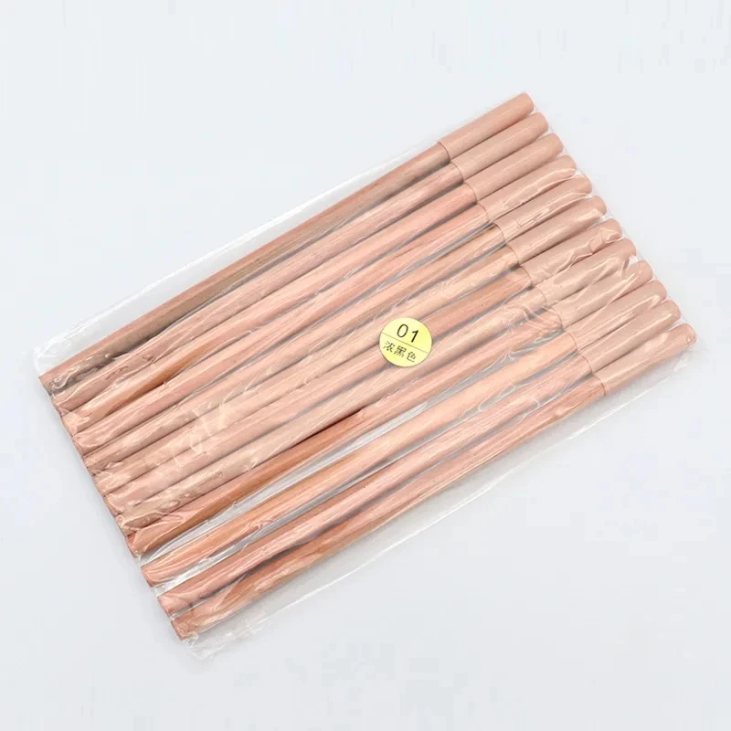 1pc Flat Headed Wooden Waterproof Eyebrow Pencil Art Tint Cosmetic Microblading Permanent Long Lasting Makeup Brow Pen Enhancers