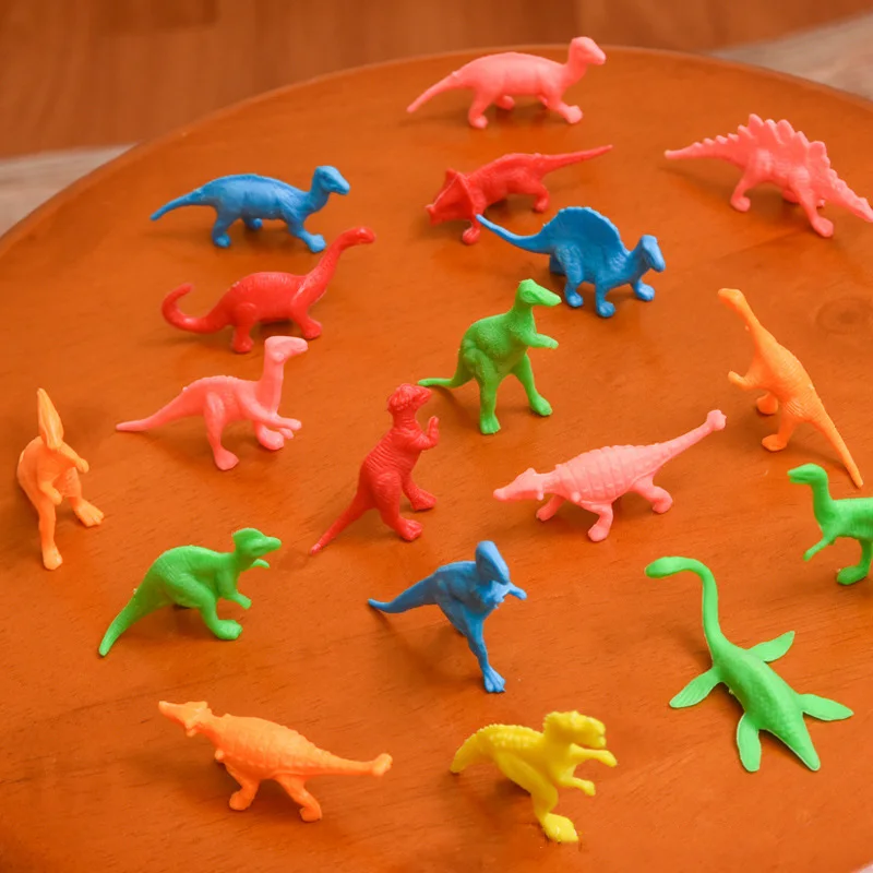 60Pcs Cute Animal Small Dinosaur Plastic Toy Soft Solid Tyrannosaurus Rex Triceratops Children's Toys Boys Kids Birthday Gifts