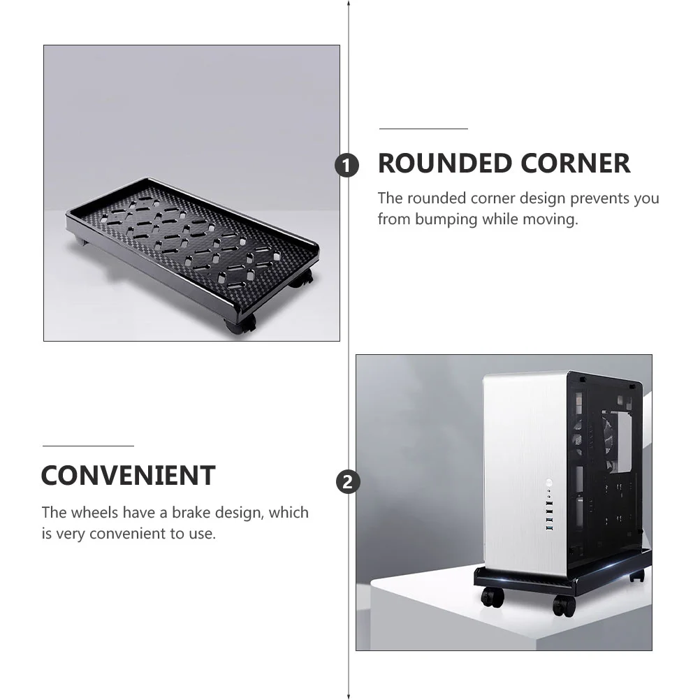 Base do computador Desktop Stand, CPU móvel carrinho, computadores desktops móveis host, rack chassi