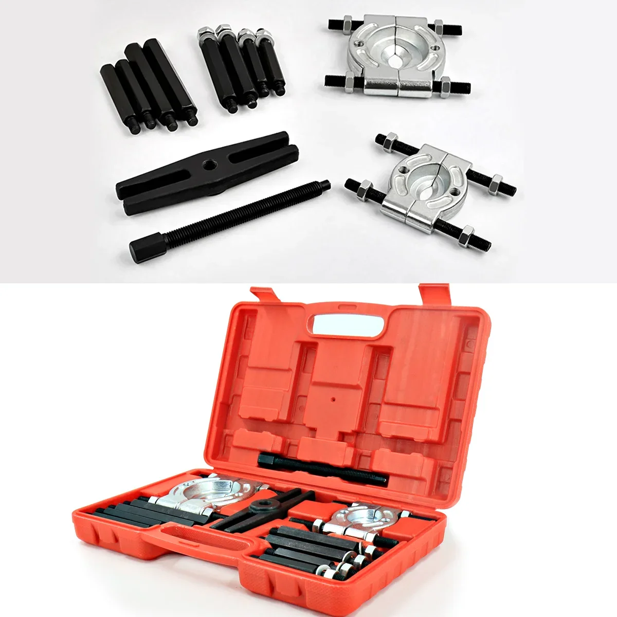 12 IN 1 Gear Bearing Splitter Fly Wheel Seperator Puller Set Kit with Red Case