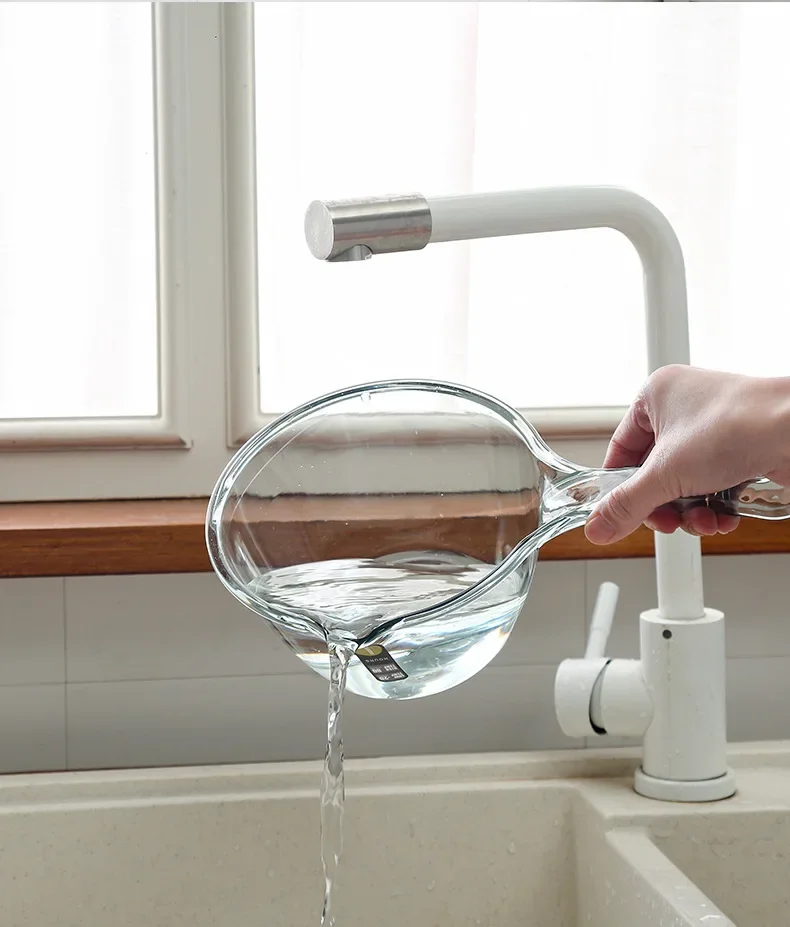 MOONBIFFY New1pc البلاستيك المياه المجارف الأطفال حمام الطفل مغرفة غسل الشعر أداة سميكة مقبض طويل أدوات المطبخ الطبخ الأدوات