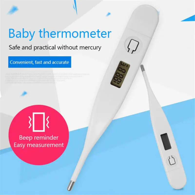 Termómetro Digital electrónico para axilas, dispositivo para medir la temperatura corporal, Oral, de cabeza suave, Celsius, Fahrenheit, para niños