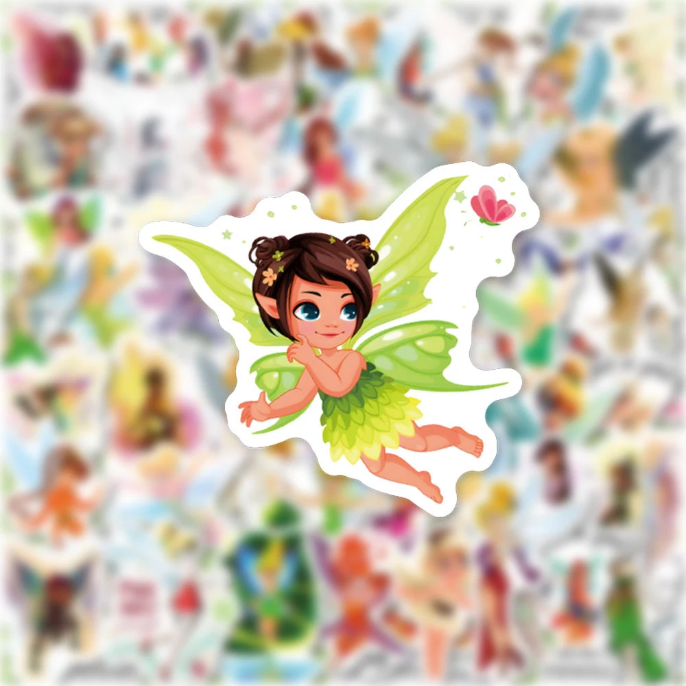 10/30/50pcs Cute Cartoon Movie Tinker Bell Aesthetic Stickers Kawaii Girl Anime Decoration Decals Guitar Luggage Phone Notebook