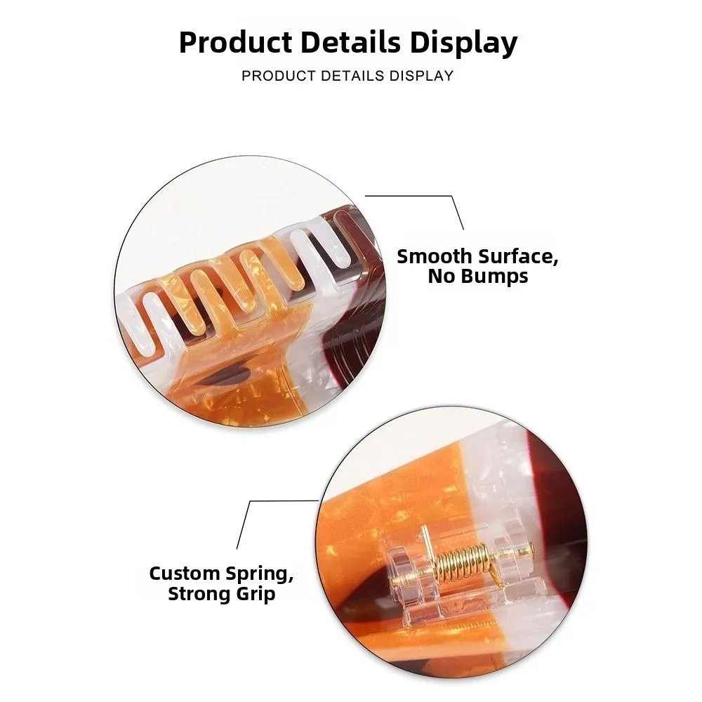 

New Cartoon Hair Jaw Clips Brown Nonslip Hair Clamps Coffee Cup Croissant Red Rose Design Acrylic Cute Hair Clips for Women