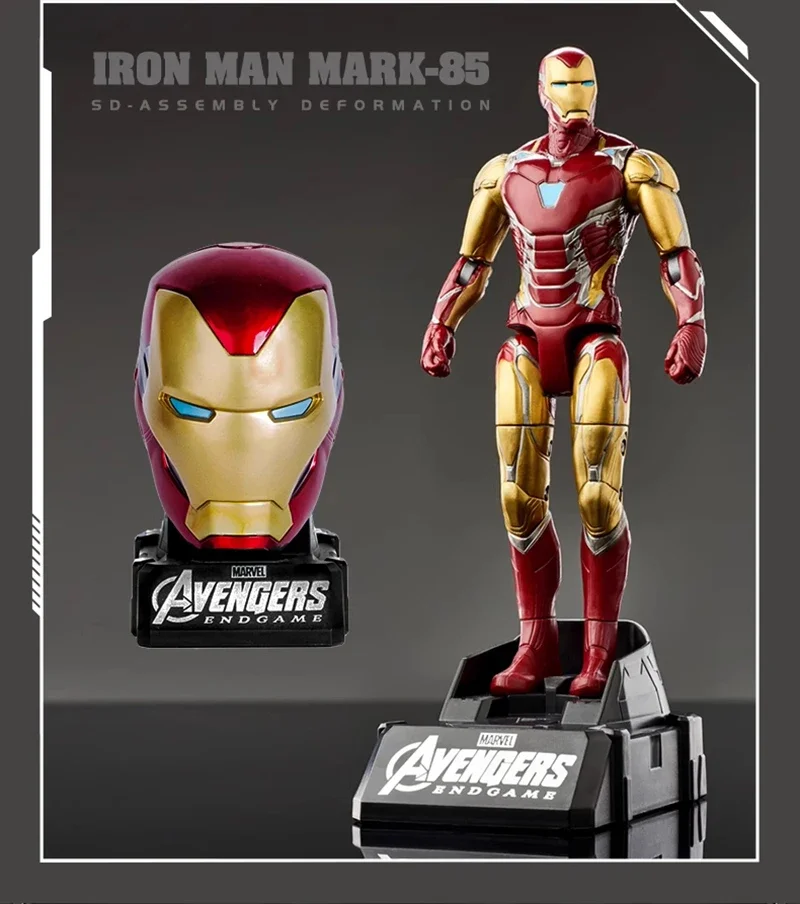 Marvel Iron Man Kopfförmige Statue, verformbares Spielzeug, Actionfigur, Spider-Man, bewegliche Gelenke, Modellpuppe, Lernspielzeug für Kinder – Detail 19