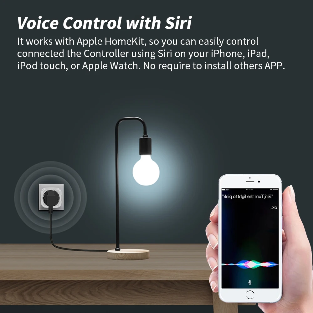 Apple Homekit Plug 16A EU WiFi Power Monitor Smart Home Wireless Socket Outlet Remote Support Siri Voice Control Alexa Google