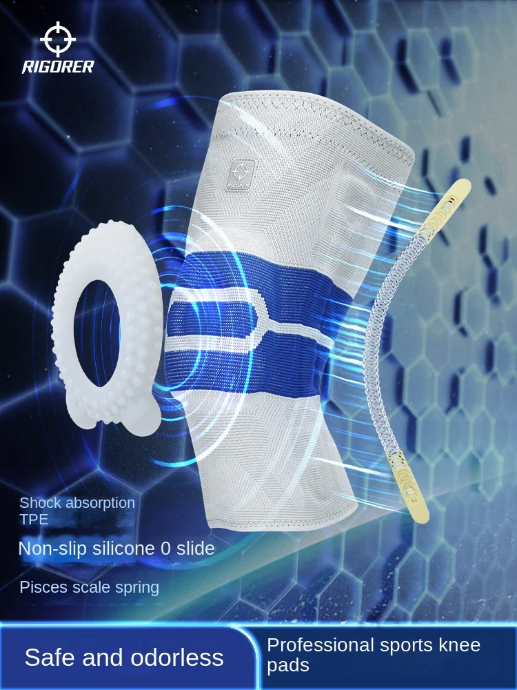 

RIGORER 1 шт. Наколенник для защиты и согревания, спортивный, для мужчин, для баскетбола, бега, с защитой надколенника, для фитнеса