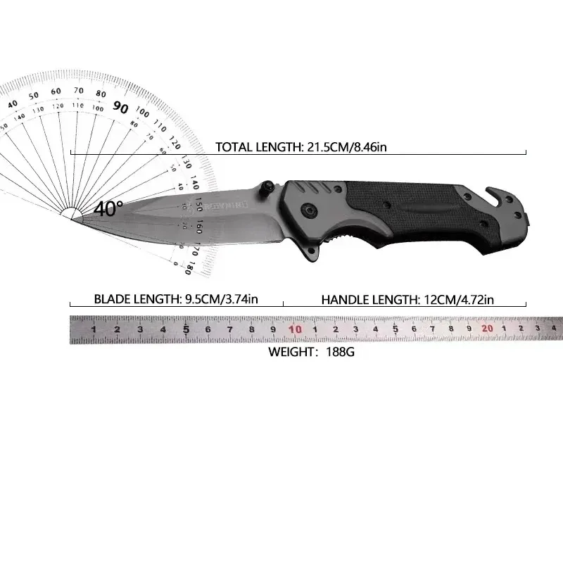 Pocket Knife, Outdoor Military Tactical Knife, Self-Defense, Multi-purpose Wilderness Survival Knife and Cutting Knife