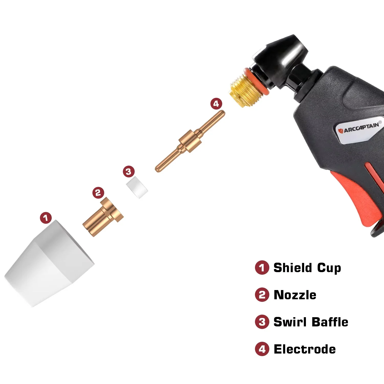 ARCCAPTAIN 60/110 Pz PT31 Punta di Taglio Al Plasma Elettrodo e Kit Ugello di Consumo Accessori Per CUT40 CUT50 Utensili Per Taglio Al Plasma