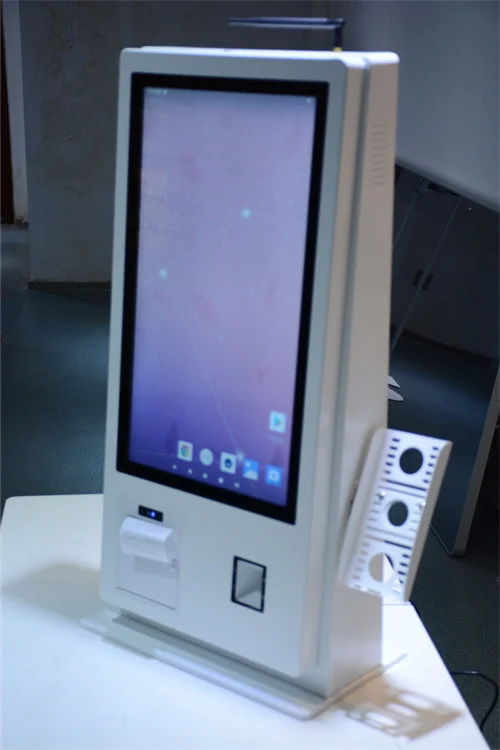 Food Delivery Robot Self Driving 21.5 Inch Android System Self Service Cash Register Touch Screen Kiosk for Fast Food Order