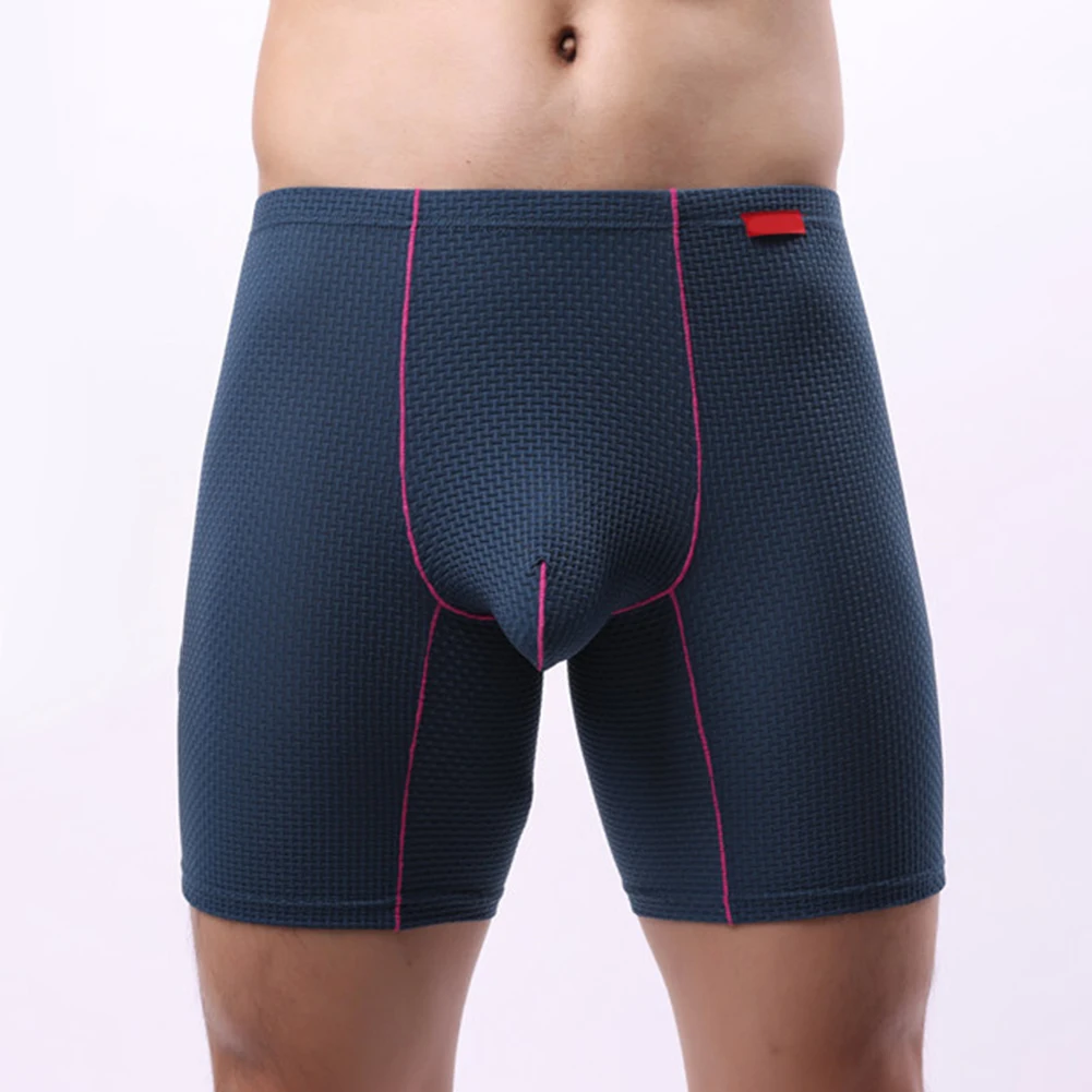 

Mens Sexy Underwear Breathable Long Shorts Briefs Pouch Bulge Underpants Male Panties Slip Homme Soft Briefs Trunks