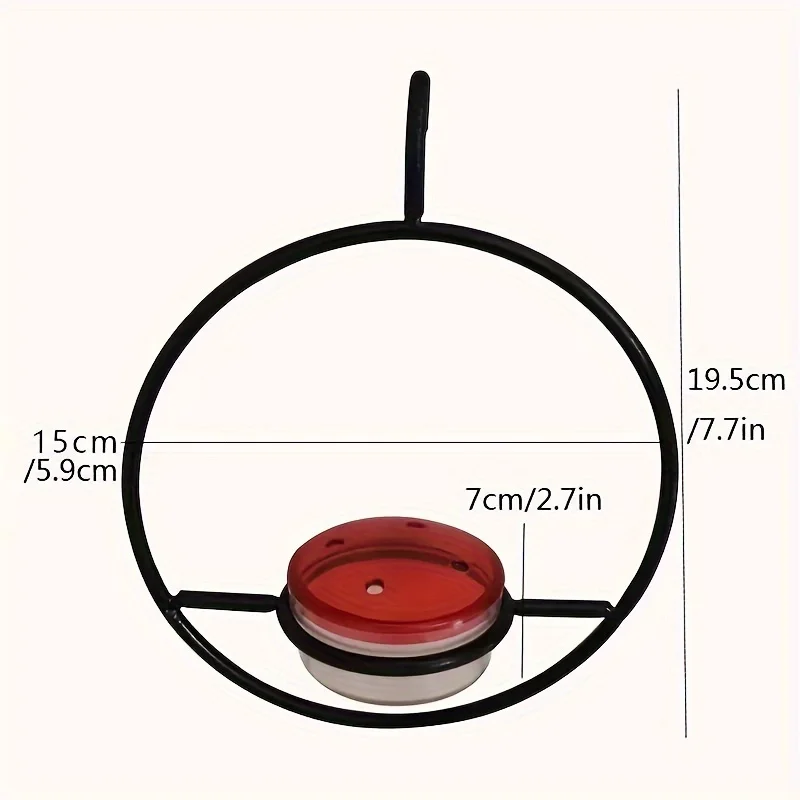 1pc//2pcs/3pcs Beautiful Hanging Hummingbird Feeder, Metal Bottle Humming Bird Feeder With Circular Metal Holder And Perch