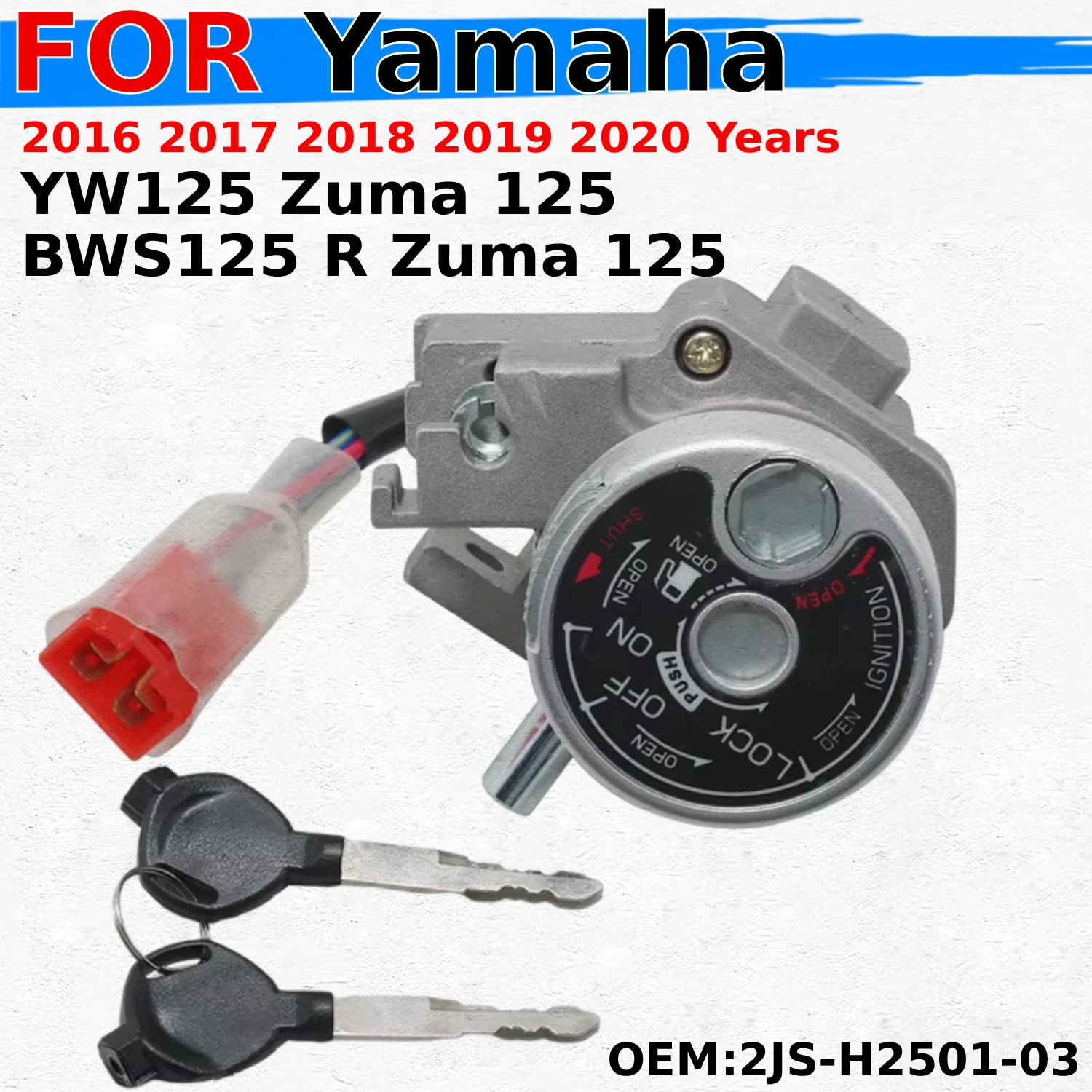 

Motorcycle Fuel Cap Seat Lock Ignition Switch With Key Kit For Yamaha BWS125 R Zuma 125 Yamaha YW125 Zuma 125 OEM:2JS-H2501-03