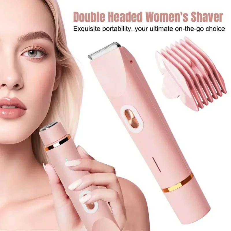 

Электробритва для женщин, двойная головка, двойного назначения, женская бритва, эпилятор для тела, ног, подмышек, бикини, электрический триммер для удаления волос