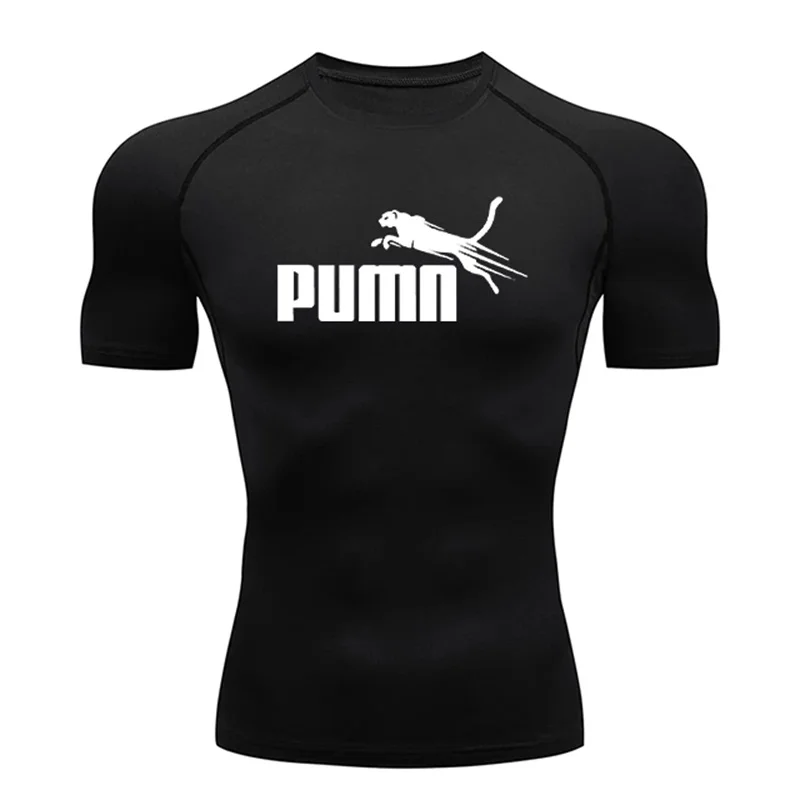 

2024Men O-Neck Compression Shirt MMA Long or Short Sleeve T-shirt Men's Fitness Bodybuilding Clothes Rashguard Sports Top Tees