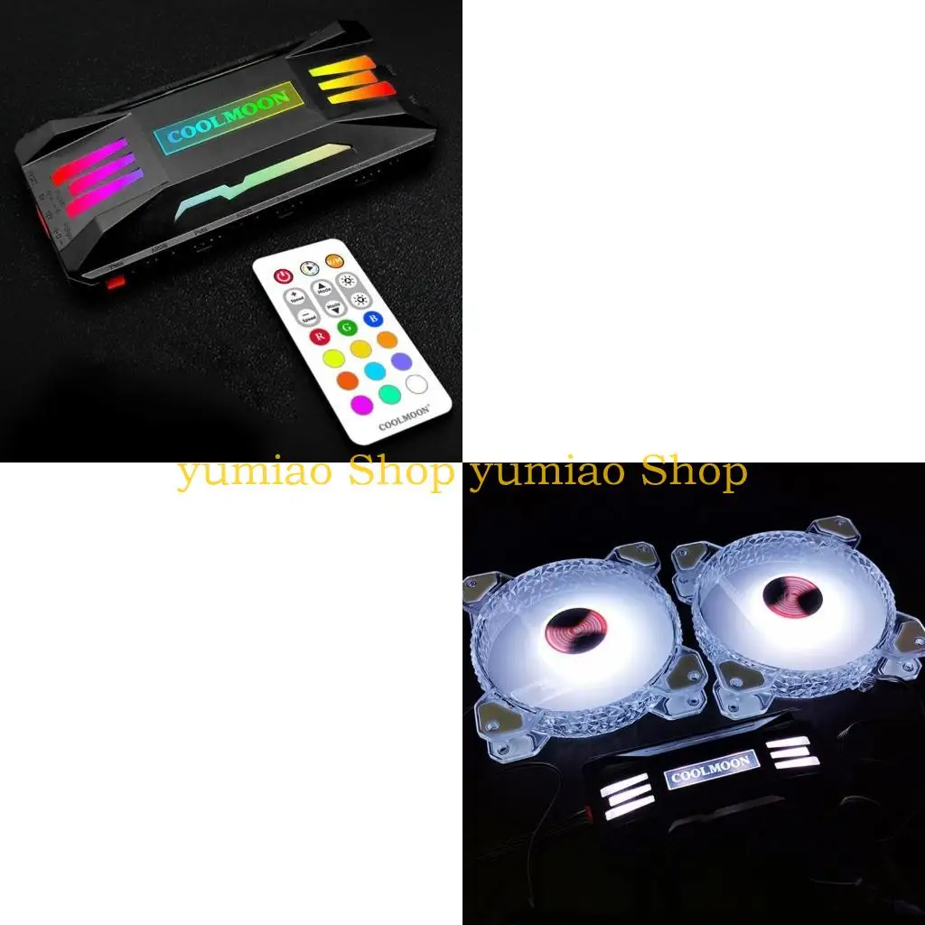 

587B 8X4Pin PWM 10X3Pin ARGB Upgrade Coolmoon Wireless Remote Control Chassis Fan Hub