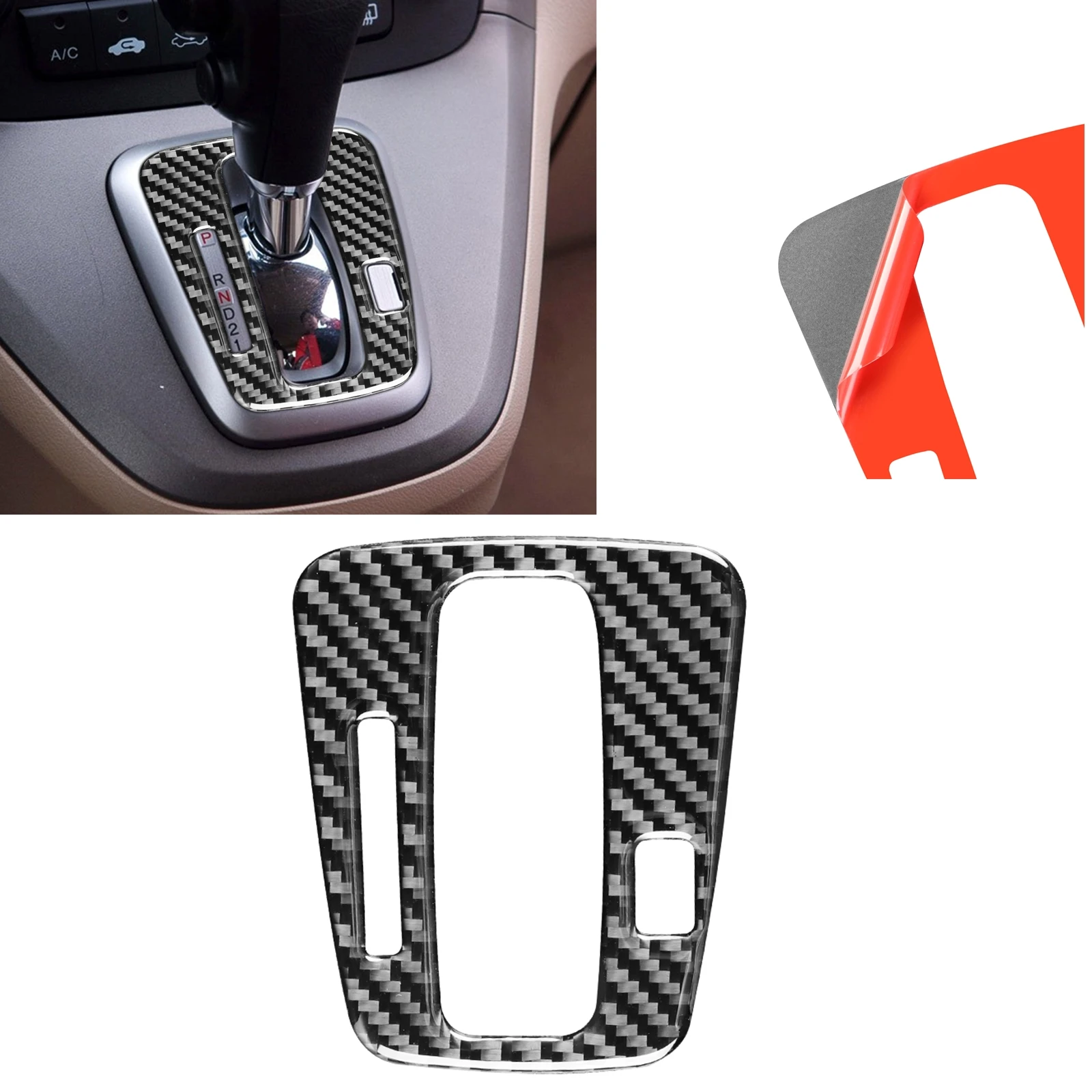 

Carbon Fiber Gear Shift Panel Trim Cover For Honda CR-V CRV 2007-2011 2008 Black