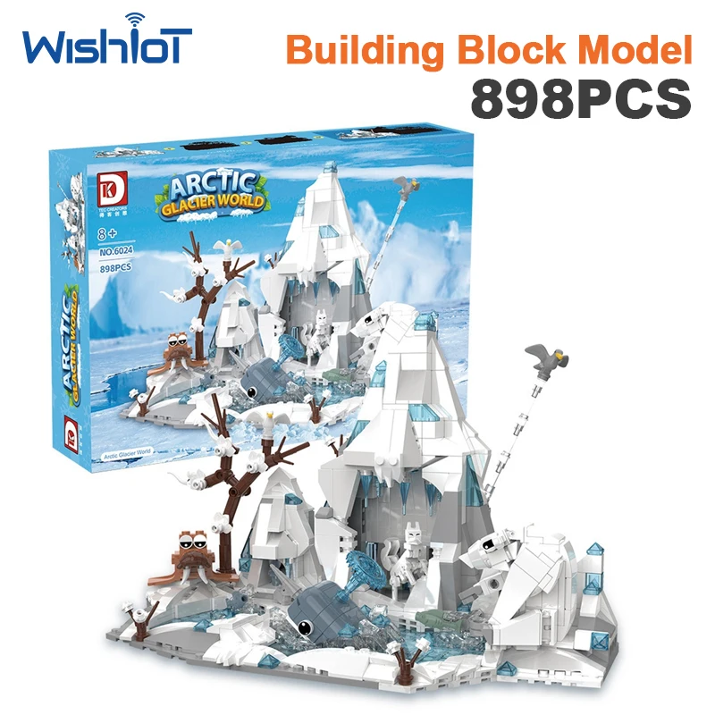 

6024 898pcs Arctic Glacier World Model Small Granule Assembly Building Blocks Bricks Toy Set Creative Gift for Kids