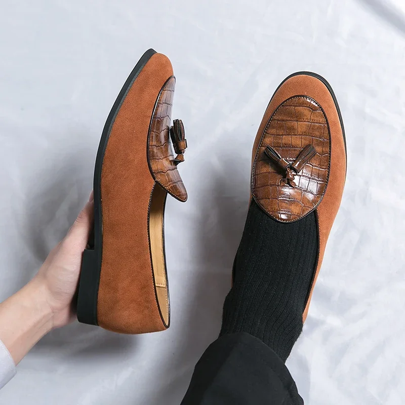Men Loafers Tassel Business Men Shoes Black Brown Pu Shoes for Men with  Size 38-48 Mens Dress Shoes