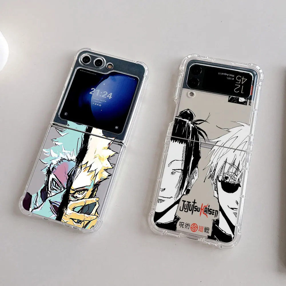 Anime Ryomen Sukuna Jujutsus Kaisen Phone Case for Samsung Galaxy Z Flip 3 4 Z Flip 5 Z Fold 4 5G PC Soft Anti-fall Back Cover