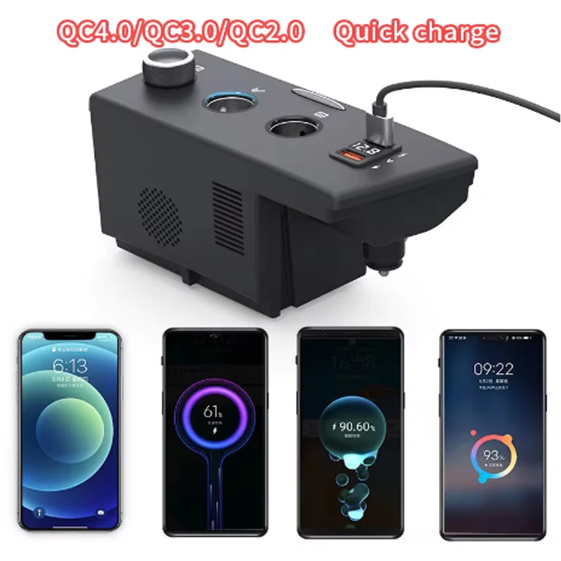 KEN CHUANG Car Charger for VW Tiguan Prototype Golf Plus Cigarette Modified Quick Charging for iPhone Xiaomi HUAWEI Mobile Phone