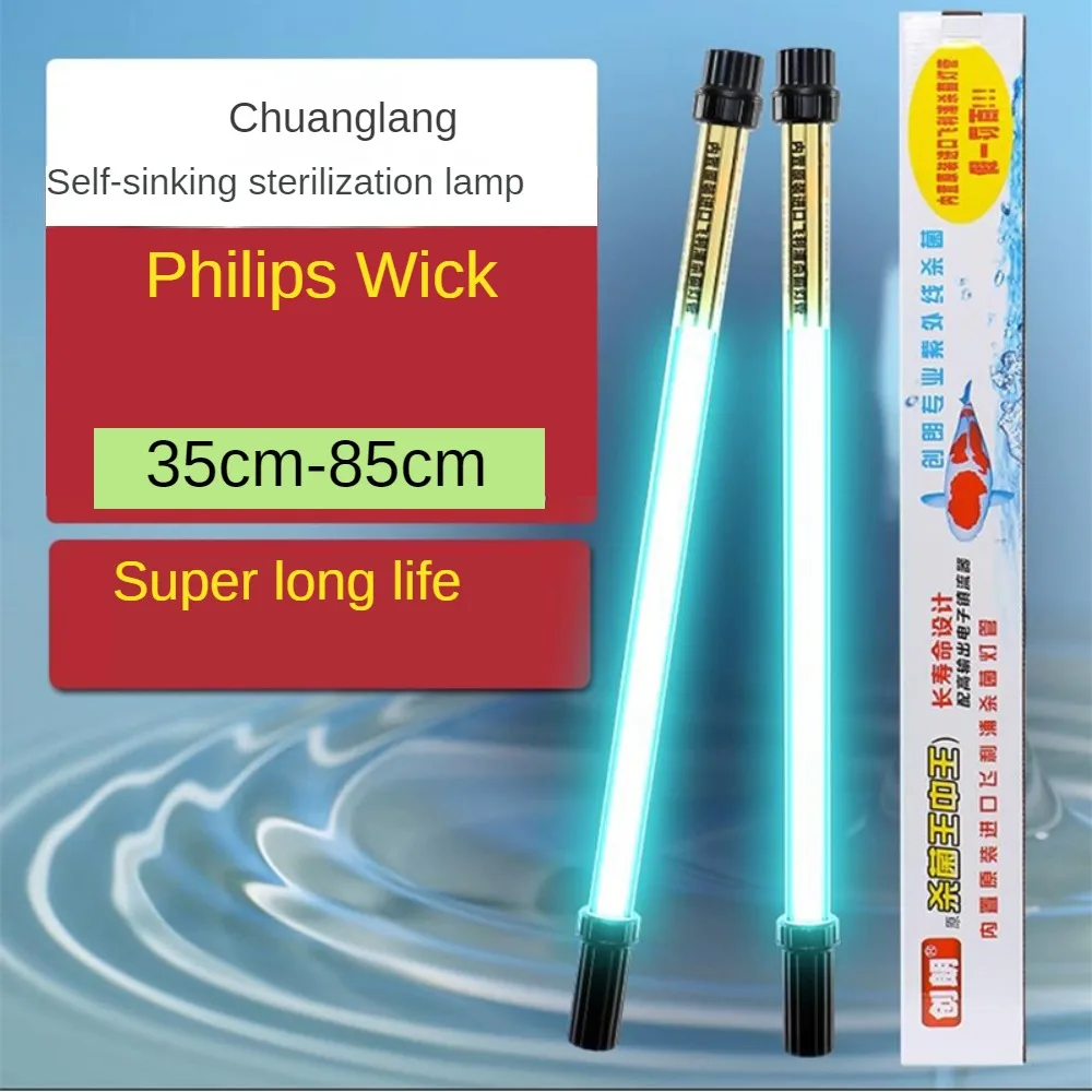 High Power UV Fish Tank Sterilization Lamp Double Tube Waterproof Diving Algae Removal for Aquarium Long Lifespan