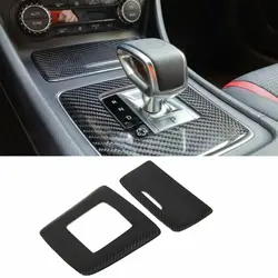 Carbon Fiber Center Console Gear Panel Interior Cover Trim Fit For Mercedes-Benz A45 CLA45 GLA45 AMG 2014-15