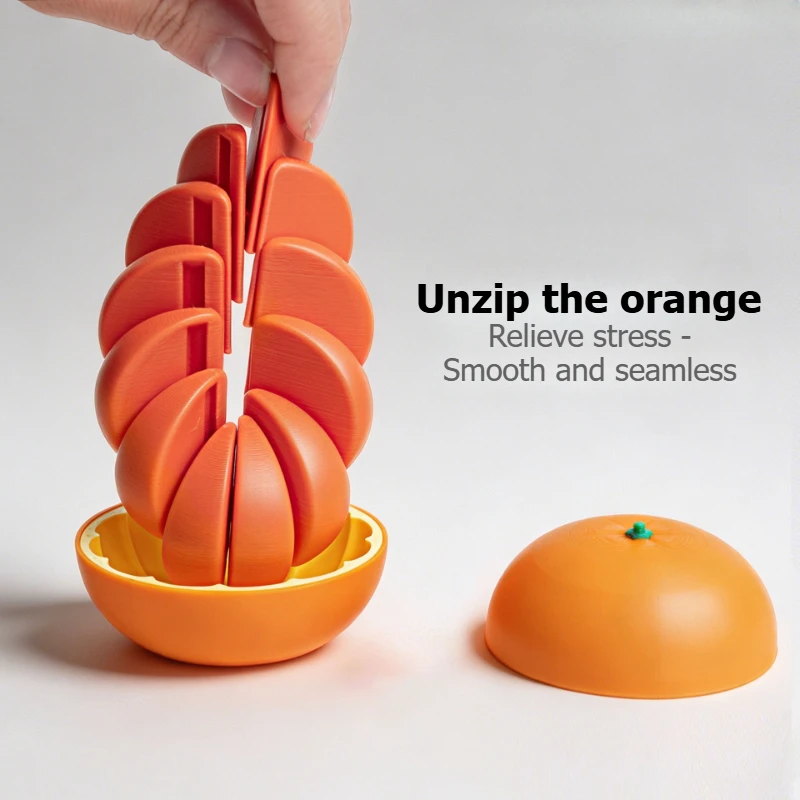3D printed simulation orange decompression toy fruit model decorative item deformed ball creative craft item gift
