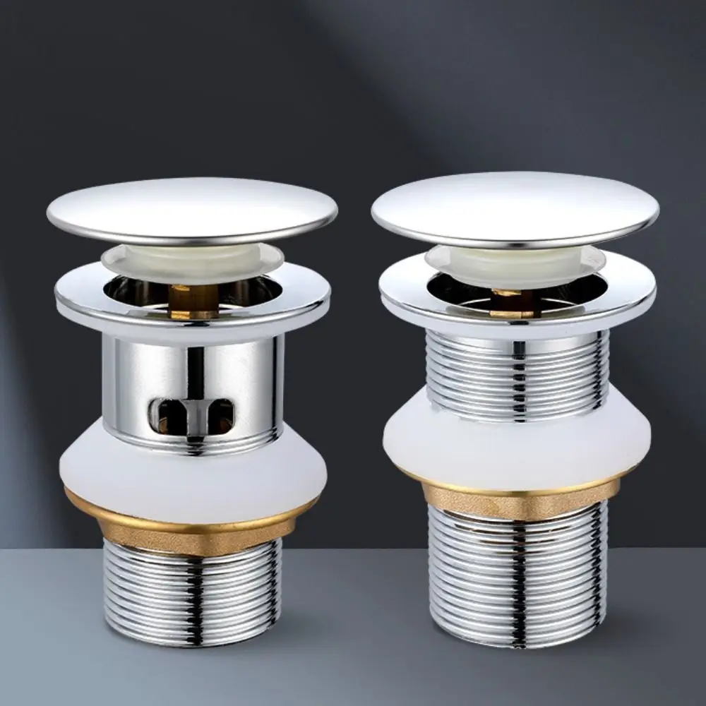 Universal G1-1/4 Becken Abtropffläche Drücken Sie Typ Gewinde Pop-up Waschbecken Abfluss Hüpfenden Kern Schnelle Entwässerung Waschbecken Ablauf Stecker Toilette