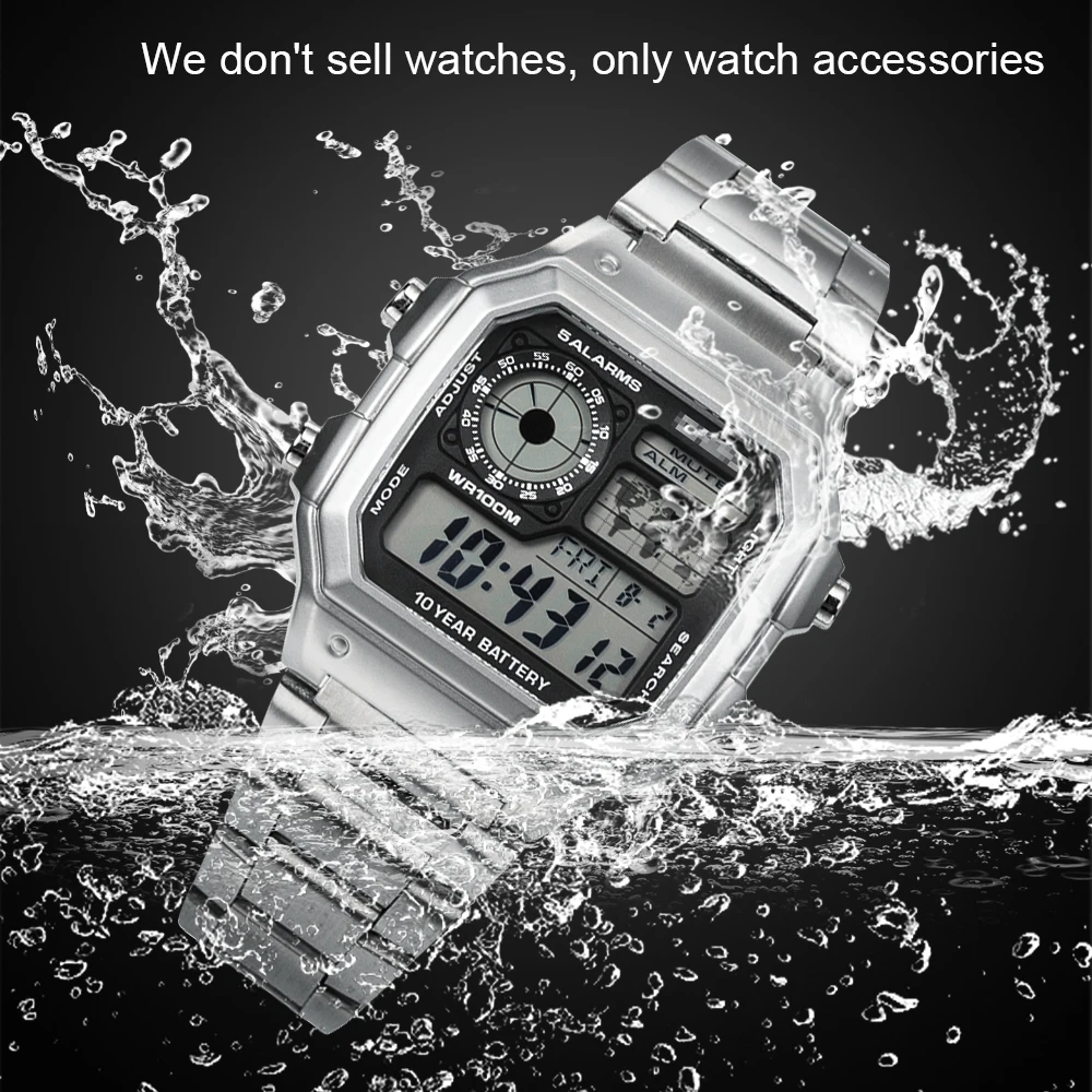 AE1200 Metal Stainless Steel Bezel Mod Case with Mirror Glass