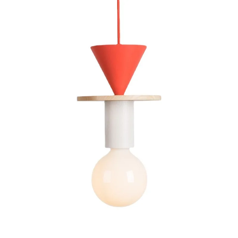Nordic Color Wood LED Pendant Light Kitchen Hanging lamp Restaurant Ceiling chandelier Luminaire Bedroom Home Deco Light Fixture
