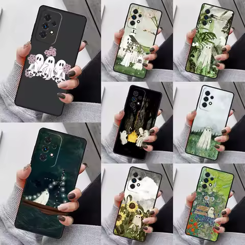 Cute Ghost Phone Case For Samsung Galaxy S23 S21 S20 FE S24 S22 Ultra Note20 S10 S9 S8 Plus A40 A52 A12 A13 A53