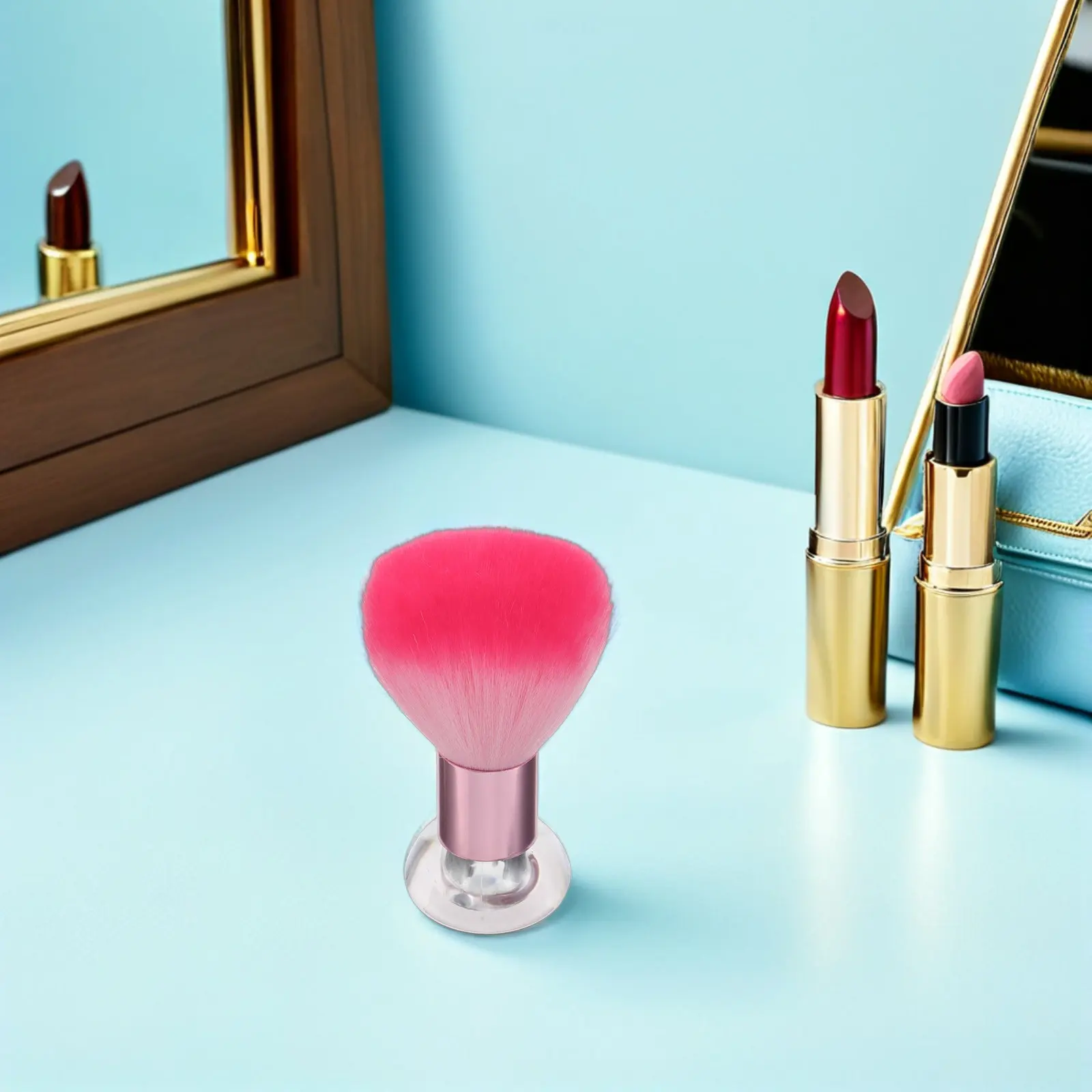 3Pcs Powder Brush Large Soft Dome Face Makeup Tool Standing Base Blush Bronzer Portable Professional Makeup