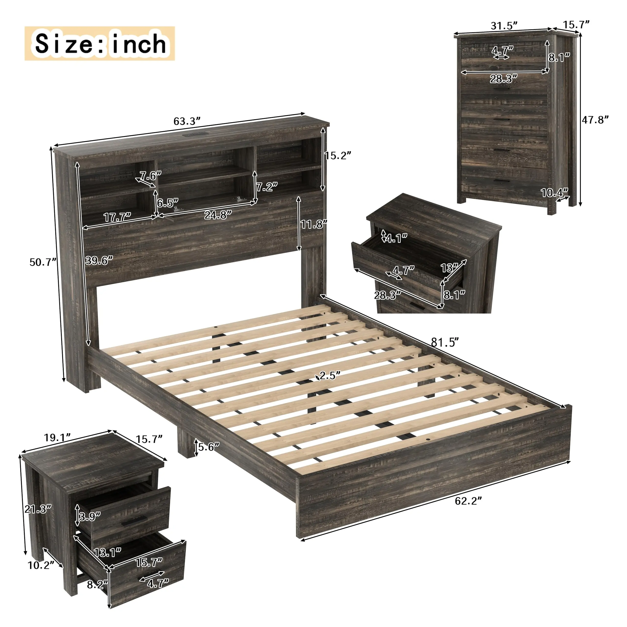 Modern Queen Bedroom Set 2