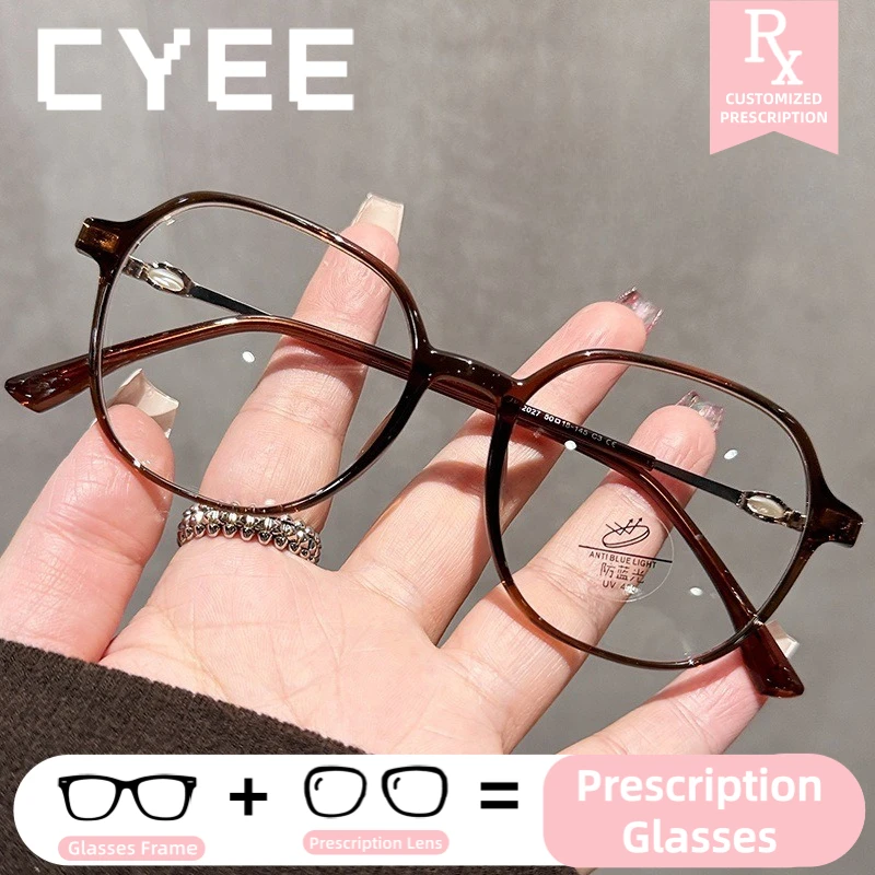 

CYEE винтажные женские фотохромные очки Clear Vision с защитой от синего света, близорукость, индивидуальные прогрессивные очки по рецепту