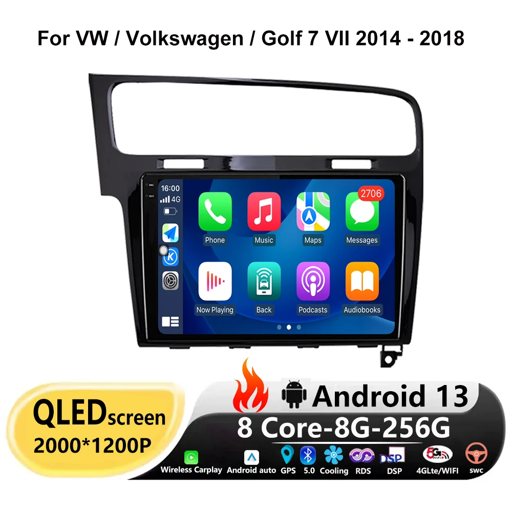 

Android 13 Car Radio For VW / Volkswagen / Golf 7 VII 2014 - 2018 GPS Navigation Multimedia DSP 4G IPS Screen WIFI No 2Din