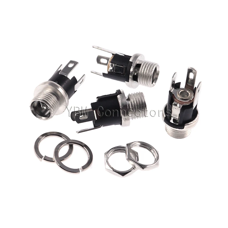 

DC025 5.5x2.1mm 5.5x2.5mm DC Socket With Nut DC Power Jack Socket Female Panel Mount Connector DC-025