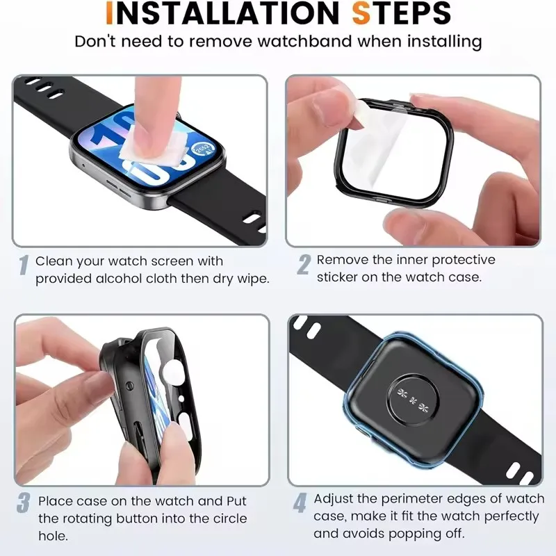 Vetro + Custodia per Huawei Watch Fit 4/4 Pro Protezione schermo in vetro temperato e paraurti protettivo per PC rigido per accessori Huawei Fit 3